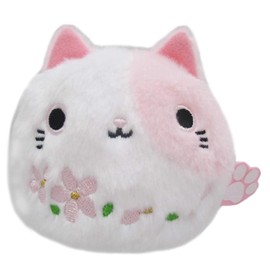 SAN-EI Original Plush Toy, Cat Apple, Cherry Blossom, Mike-Sakura, W 3.0 x D 2.4 x H 2.8 inches (7.5 x 6 x 7 cm), Animal