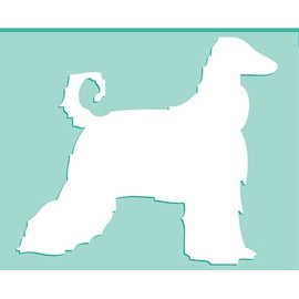 AFGHAN HOUND SILHOUETTE #1 Cut Vinyl Decal 4" in WHITE Dog Car Truck Window Sticker