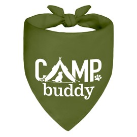 ZBBFSCSB Camp Buddy Green Dog Bandana, Funny Puppy Scarf Photo Prop for Explore Outdoor Adventure Hiking Camping Mountain, Unique Gifts for Dog Lover, for Ranger, Pup Scouts Bandana