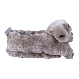 Happy Feet Slippers Gray Puppy Animal Slippers for Adults and Kids, Cozy and Comfortable, As Seen on Shark Tank (Small)