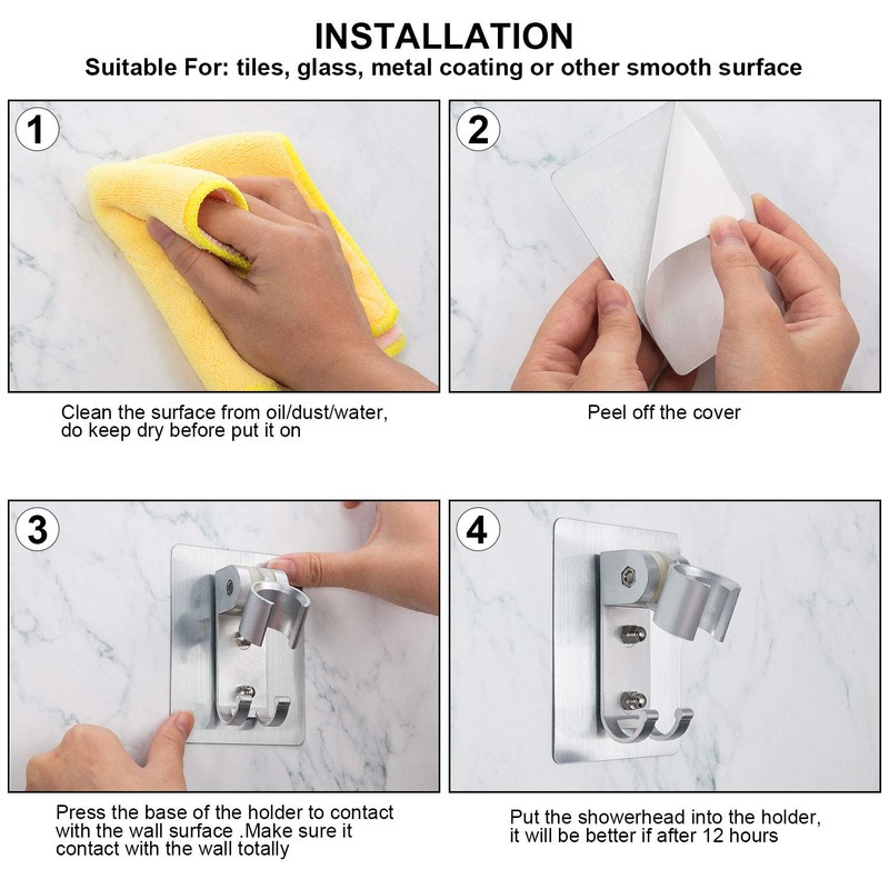 CHENGU 2 Pcs Shower Head Holder Strong Adhesive Shower Head