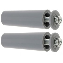cyclingcolors 2 x Cone Roller Shutter Stoppers 60 mm Diameter 22 mm PVC with Washer and Screw Blind Window Unwinding Box Carpentry Light Grey