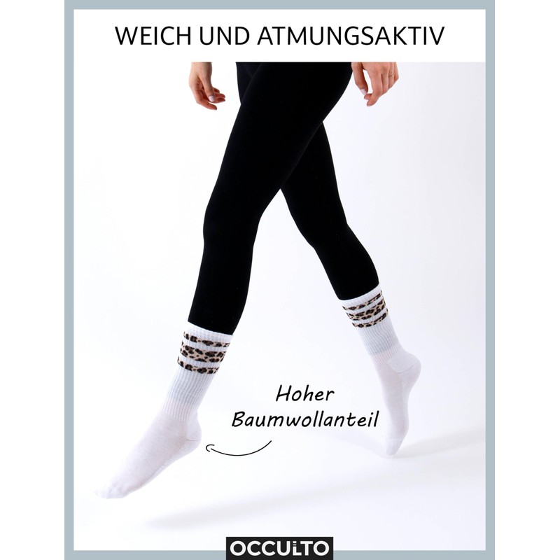 Occulto Women's Animal Pattern Tennis Socks Pack of 6 (Model: