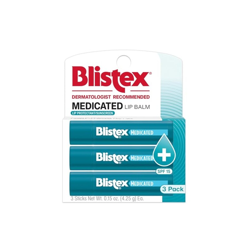 Blistex Medicated Lip Balm SPF 15, 3 Count | Paquete