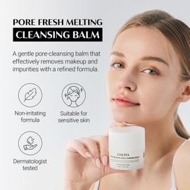 DAERA Pore Fresh Melting Cleansing Balm, Pore Purifying Makeup Remover & Blackhead Care, Gentle Oil-to-Milk Cleanser for All Skin Types, Infused with Heartleaf, Mugwort & Centella (45g, 1.58 fl oz)