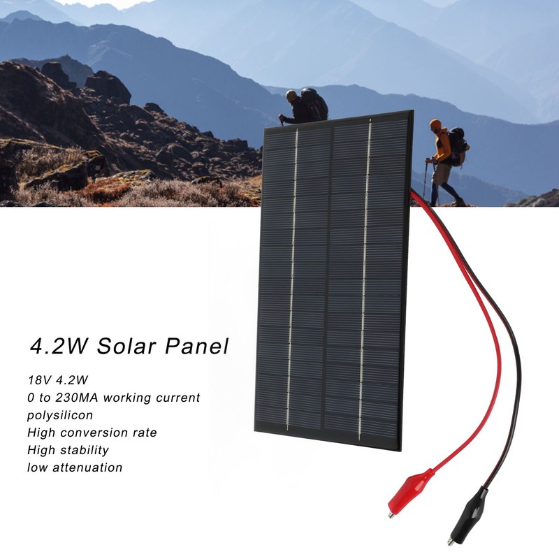 4.2W 18V Solar Panel High Conversion Rate Polysilicon Portable Solar