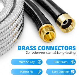 SPECILITE Garden Hose 100FT, Metal Water Hose Flexible and Lightweight, Heavy Duty 304 Stainless Steel with Male to Female Brass Fittings for Reel, Yard, Outdoor, Boat
