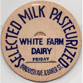 Milk Bottle Cap - White Farm Dairy - (Baltimore, MD) - Braddish Ave. & Baker St.