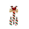 Christmas Holiday Candy Cane Bowties & Suspender Combos Adult Kids
