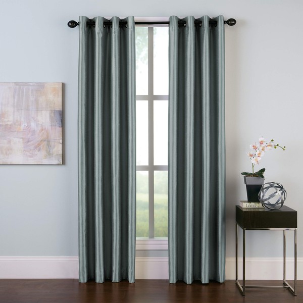 Curtainworks Malta Curtain Panel, 50 x 144 in, Teal (Gray-Blue)
