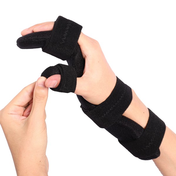 Resting Hand Splint, Functional Hand Splint, Finger Separation Night Carpal Tunnel Wrist Brace, Hand Support for Stroke Tendinitis, Arthritis, Sprain, Metacarpal Breaks, Fits Left or Right Hand (L)