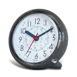 Urwise Shower Clock, Shower Clock Waterproof, Clocks for Bathroom, Silent Non-Ticking, Prevent Mist, with 3 Suction Cups (4 Inches Grey)