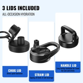 RUBYFLASK 40oz Insulated Water Bottle with Straw, Stainless Steel Metal Vacuum Water Flask, Large Thermos Water bottle with Leakproof 3 Lids for Travel, Camping, Gym Sports Orange