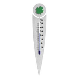 TFA Dostmann 12.2056.04 Analogue Thermometer for Flowerpots, Indoor and Outdoor Temperature, Weather Resistant, Four Leaf Clover Design