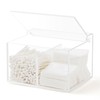 WORHE Cotton Swab Ball Holder Rectangle Qtip Holder with Lid