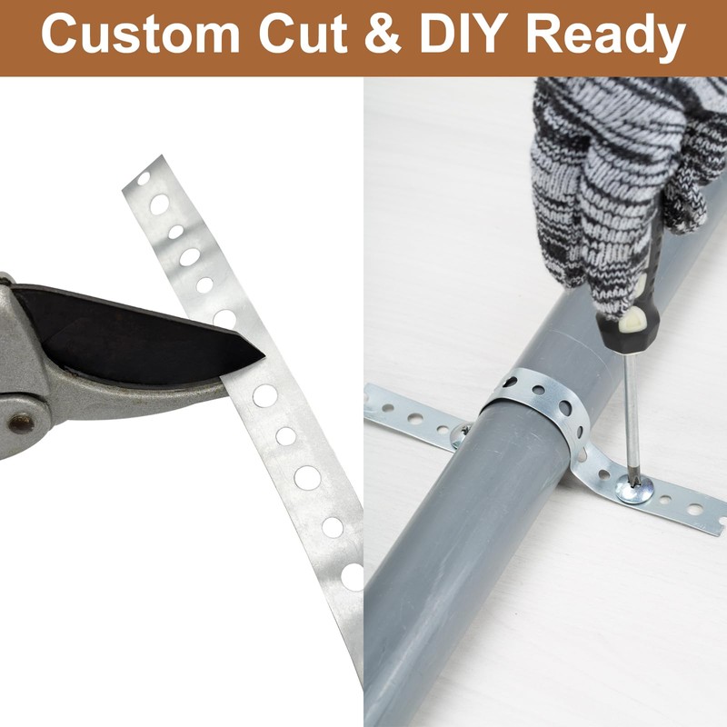 AxiSculpt 2Pack Galvanized Pipe Hanger Strap Metal Pipe Strap 3/4-Inch