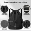 Drawstring Backpack Sports Gym Bag, Water Resistant String Bag Gym