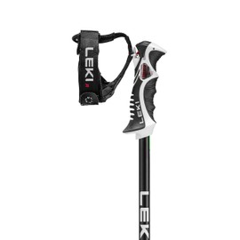 LEKI Bold Lite S Lightweight Aluminum Ski Poles for Alpine Skiing - Dark Anthracite-Black-Neongreen - 120 cm