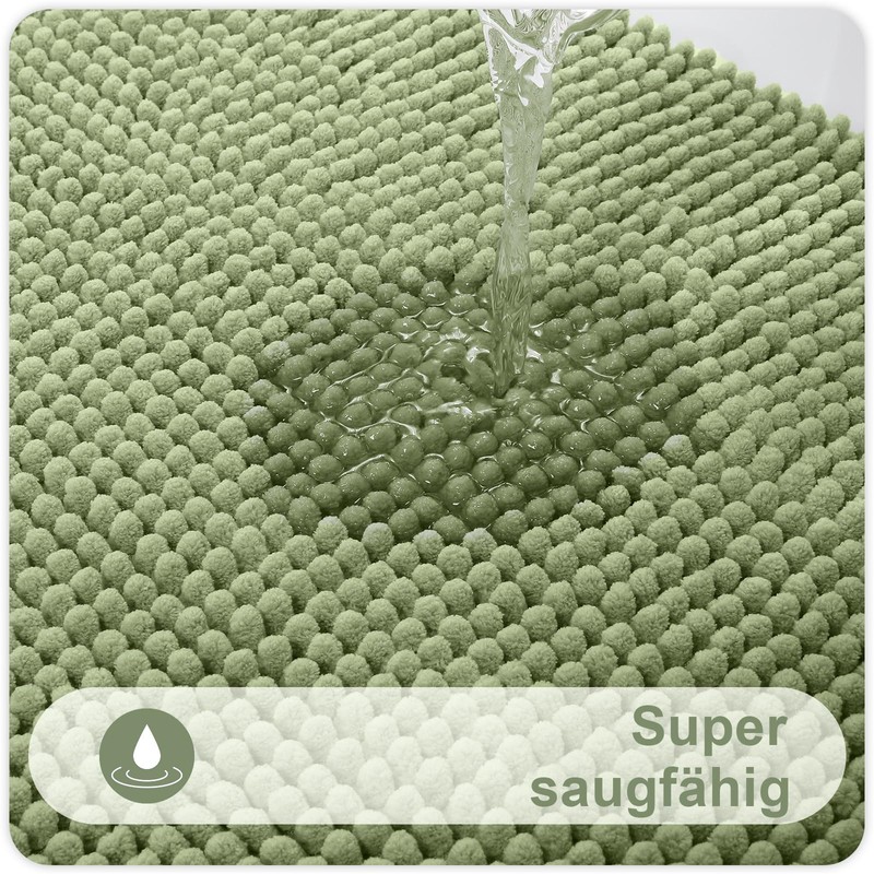Homaxy Chenille Bathroom Rug, Non-Slip Bath Mat, Washable Bath Mat,