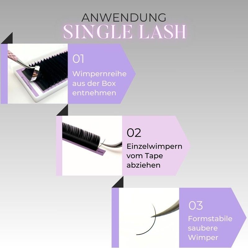 LINNY LASHES Classic Eyelash Extensions, 0.15 mm Thickness, 1:1 Individual