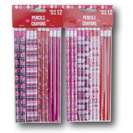 Valentine Pencils School Favors - 24 Pencils (Styles Vary)