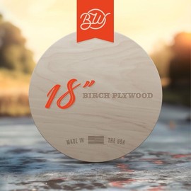 Birch Plywood 10 Pack 18 Inch Round Wooden Decor for Hanging Wall, Door, and Gift Ornaments Made in the USA