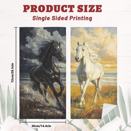 Cfcyhx Black Horse Bath Hand Towels Absorbent White Horse Wild Elegant Animal Decorative Hand Towels Set for Bathroom Gym Hotel Spa Bathroom Hand Towels Gifts for Women Man 14"x28"