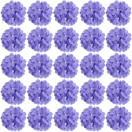 FagusHome 30 Pcs Silk Hydrangea Heads Artificial Flowers Heads and Stems Fake Hydrangea Flowers for Home Wedding Decor (Light Purple)