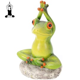 Norhogo Frog Decorative Figure Brings Good Luck, Frog Statue Resin Yoga Frog Figurine, Resin Frog Statue, Yoga Animal Decoration, Funny Cute Decoration for Home, Desk, Bathroom