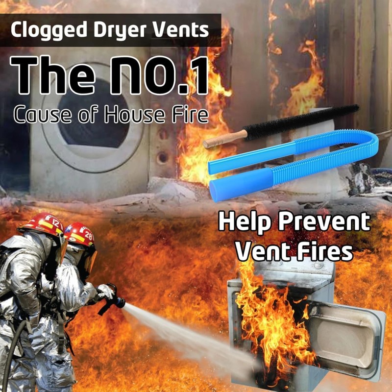 PetOde 2 Pieces Dryer Vent Cleaner Kit Compatible with All