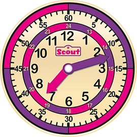 Scout 210000003 Children's Learning Clock Wood Pink/Purple