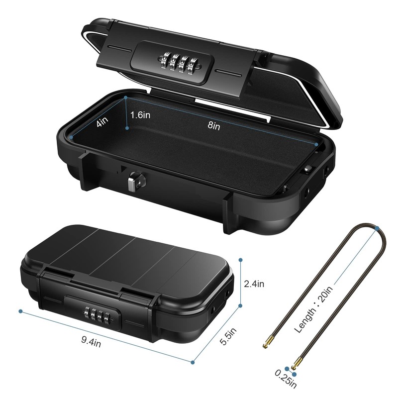 Upgrade Portable Safe, Security Box with Number Code, Waterproof Anti-Theft