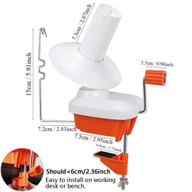 Yarn Ball Winder, Convenient Orange Yarn Winder for Yarn, Ball Winder Combo with Easy Installation for Yarn Storage + 53 Pieces Stitch Knitting Needles + 1 Pieces Scissors