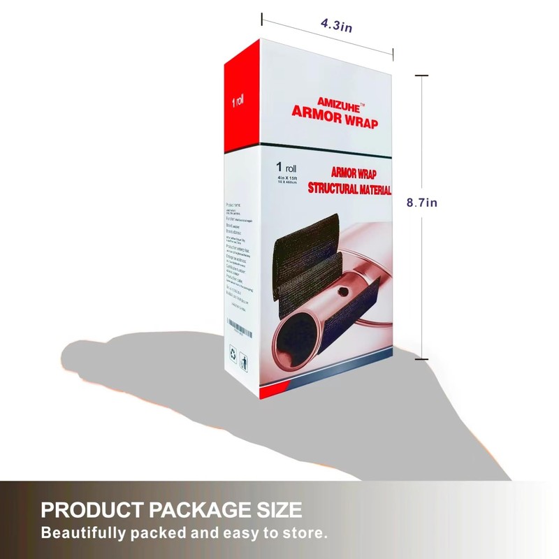 AMIZUHE Fiberglass Repair Kit Automotive Exhaust Pipe Repair Wrap 4"