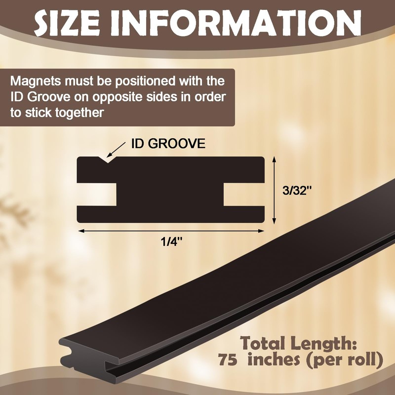 Wonderjune 75 Inch Shower Door Magnetic Strip Replacement Flexible Magnetic