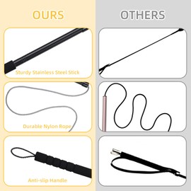Gingull Outdoor Flirt Pole for Dogs - Interactive Toy Teaser Wand for Dogs Outdoor Chase and Tug of War Heavy Duty Dog Flirt Pole, Durable Pet Toys for Dog, Black