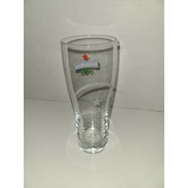 Heineken Beer Glass Red Star Logo Etching 6.5” Pilsner
