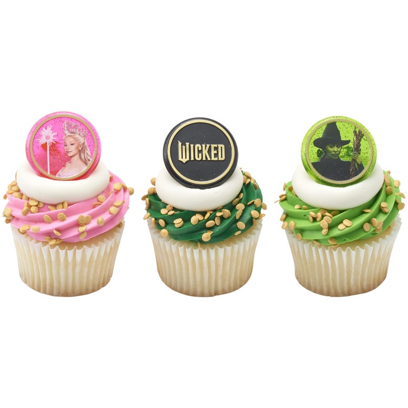 Wicked Cupcake Rings With Glinda And Elphaba, 24 Cupcake Toppers