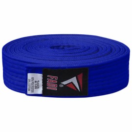 Fadi Sports Martial Arts Belt for Karate, Judo, Aikido and Taekwondo - Durable Cotton-Polyester Blend for Adults and Kids, Blue, 1