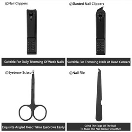 7 pcs Manicure Set Professional Pedicure Kit Nail Clippers Kit - Nail Care Tools - Grooming Kit with PU Leather Case, 1Set