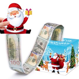 Meiidoshine Christmas Money Box for Cash Gift Pull, Surprise Money Holder for Kids Adults with 100Pcs Transparent Bags - Fun Ways to Give Cash As A Gift for Your Loved Ones