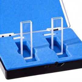 Xuhal 2 Pcs Standard UV Quartz Cuvette Cell for Spectrometer Standard Quartz, 0.7ml Cuvettes with Lid 2 Clear Windows, 2mm Pathlength Spectral Range: 190-2500 nm