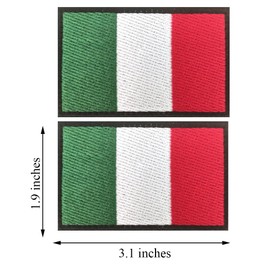 TXSN Italy Flag Patches, Hook & Loop Tactical Morale Patch Full Embroidery Military Patch for Caps Bags Vests Military Uniforms, Pack of 2