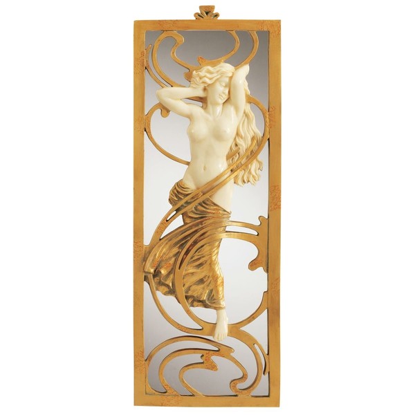 Design Toscano PD0508 Parisian Salon Art Nouveau Mirror,Single,Golden