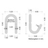 GedoTec Prima Modern Design Coat Hook Stainless Steel Curved Coat