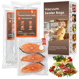 Elxis Reusable Vacuum Sealer Bags for Food – 30 Small (8 x 10 in) –Odor-Resistant, Leak-Proof-Microwave – Compatible with Elxis Vacuum Sealers