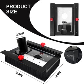 Dust Collection Cover for Slab Flattening Router Slide, Captures 95% of Wood Particles Extension Device for Router Skid, Slab Flattener Accessories Compatible with Most Milling Machines