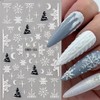 5 Sheets Christmas Nail Art Stickers 3D Snowflake Elk Santa