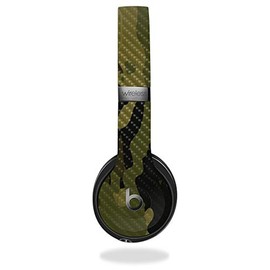 MightySkins Carbon Fiber Skin for Beats by Dr. Dre Solo 3 Wireless - Green Camouflage | Protective, Durable Textured Carbon Fiber Finish | Easy to Apply, Remove | Made in The USA