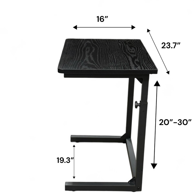 Tinymod Height Adjustable Sofa Side C Shape Table,Laptop Holder End
